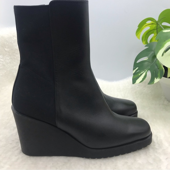 Donald J Plainer womens Isadora black wedge boots size 4.5 - Picture 3 of 13